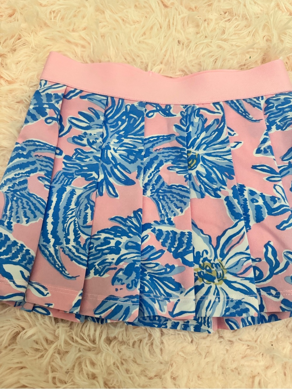 Lilly Pulitzer Pink and Blue Floral Pleated Skort
